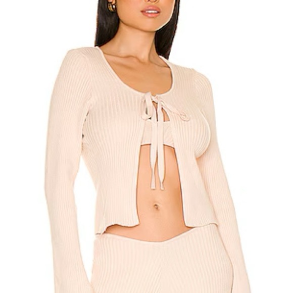 ow intimates collection Tops - Cream Ribbed Knit Cardigan Karter Cardigan in Light Beige
OW COLLECTION